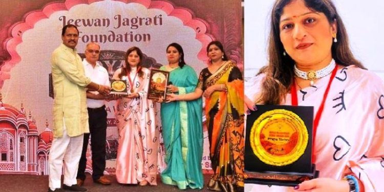 jaipur Fashion Designer Pragya Tibrewal Honored with Royal Rajasthan Iconic Award 2026