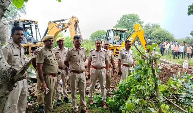 Pratapgarh Police and administration demolished the alleged illegal farmhouse of history-sheeter Lal Singh Rajput in Arnod