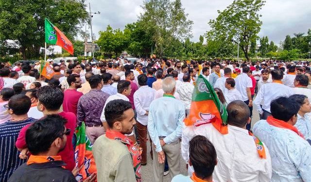 nagar nigam election udaipur 2026 bjp Candidate Nomination rally
