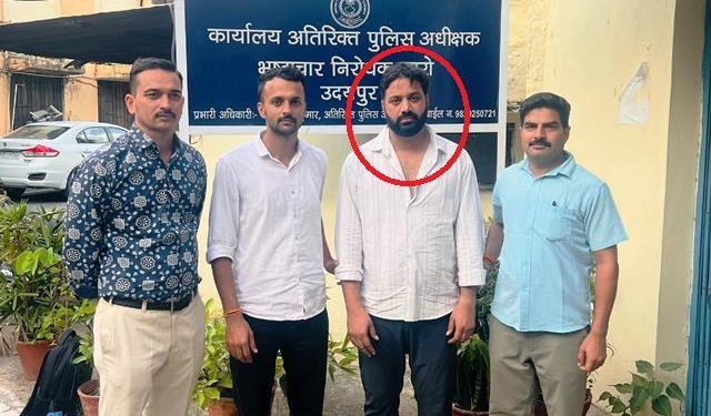 udaipur-avvnl-jen-sagar-meena-arrested-10000-bribe-acb-trap