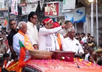 cm bhajanlal sharma road show in udaipur nagar nigam election-2026