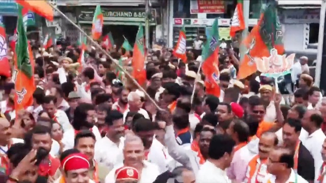 cm bhajanlal sharma road show in udaipur nagar nigam election