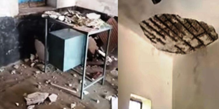 Three children were injured after ceiling plaster fell during class at Rajkiya Prathmik Vidyalaya Narda in Bhinder, Udaipur
